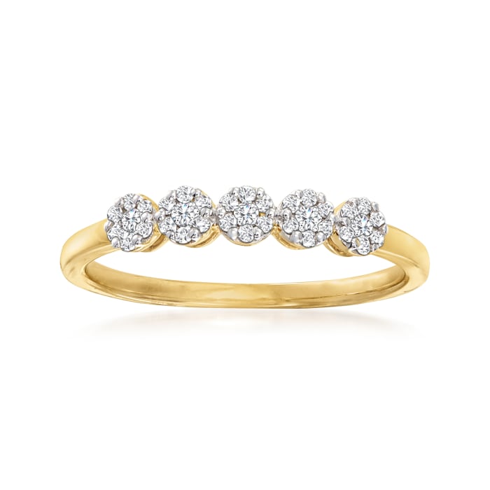 .18 ct. t.w. Diamond Cluster Ring in 14kt Yellow Gold