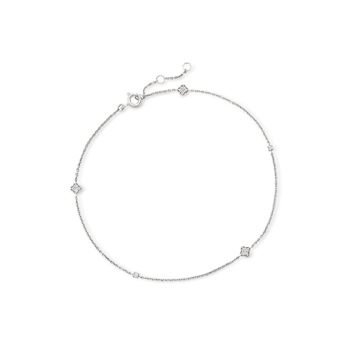 .15 ct. t.w. Diamond Anklet in Sterling Silver