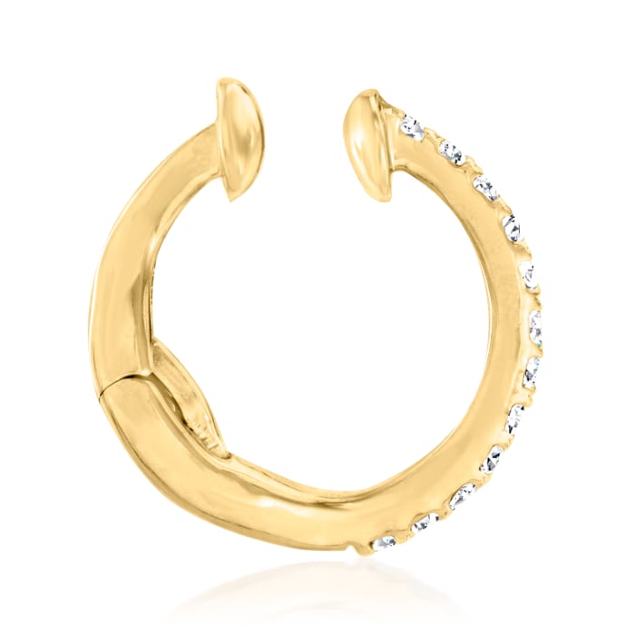 Diamond-Accented Single Ear Cuff in 14kt Yellow Gold