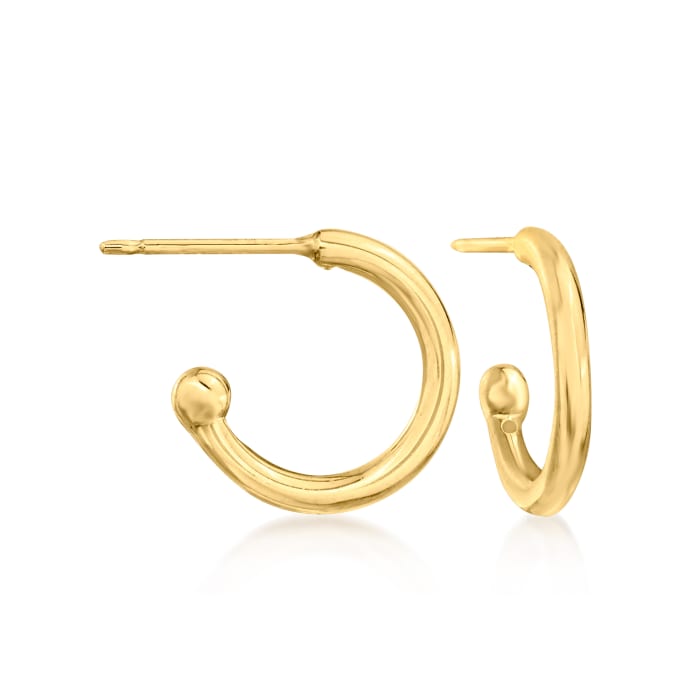 14kt Yellow Gold Removable Cross Hoop Drop Earrings