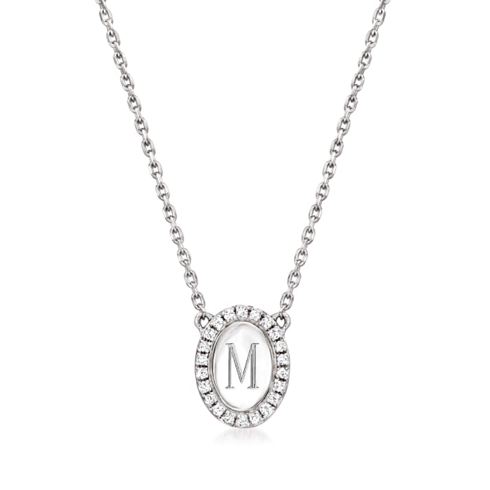 .10 ct. t.w. Diamond Personalized Oval Necklace in Sterling Silver