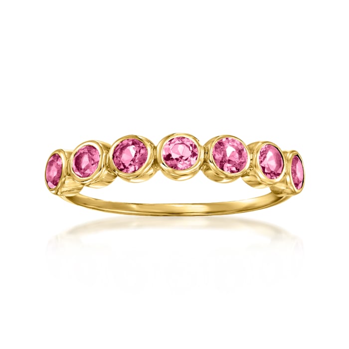 .40 ct. t.w. Bezel-Set Pink Tourmaline Ring in 14kt Yellow Gold