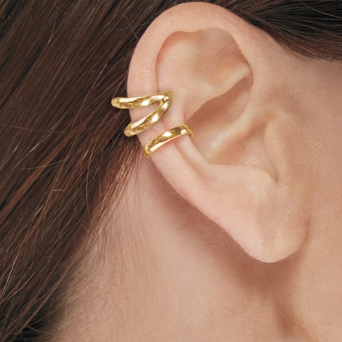 14kt Yellow Gold Single Ear Cuff with Diamond Accent