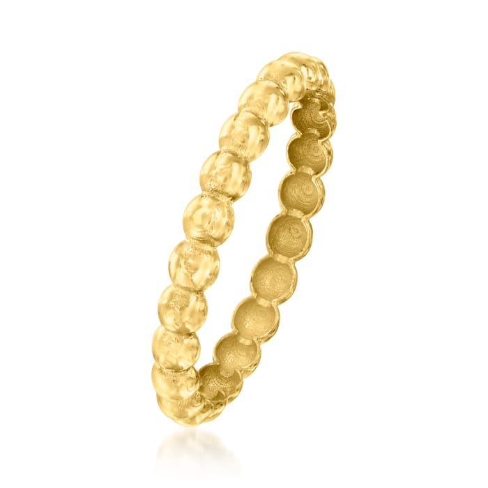 Italian 14kt Yellow Gold Domed Beaded Ring