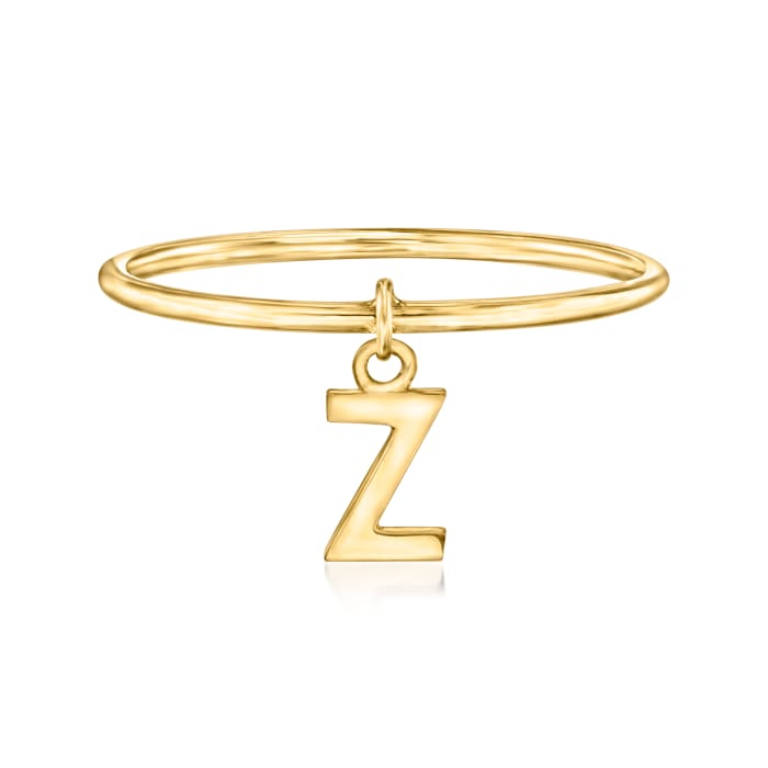 14kt Yellow Gold &quot;Z&quot; Initial Charm Ring