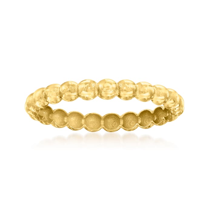 Italian 14kt Yellow Gold Domed Beaded Ring