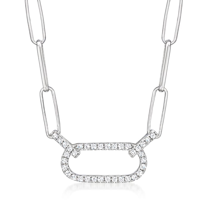 .15 ct. t.w. Diamond Paper Clip Link Necklace in Sterling Silver