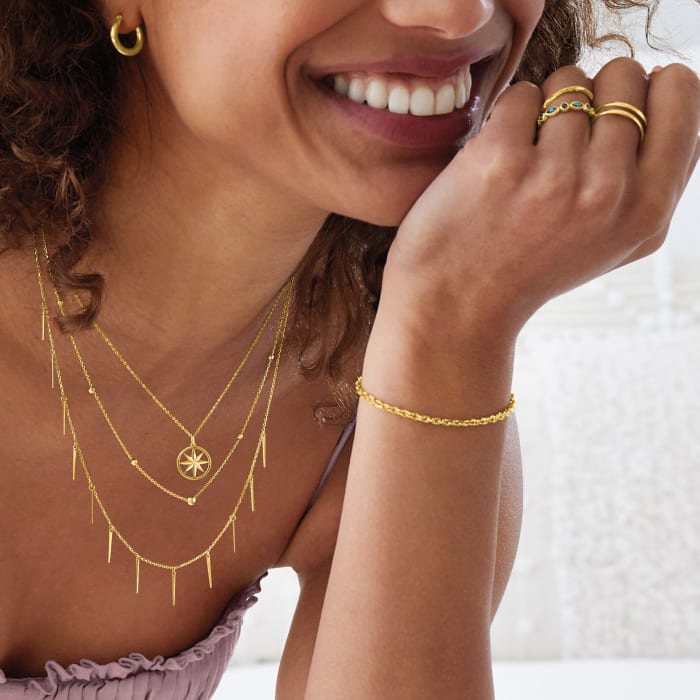 Italian 14kt Yellow Gold North Star Necklace