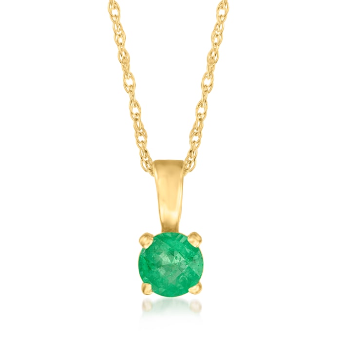 .22 Carat Emerald Pendant Necklace in 14kt Yellow Gold