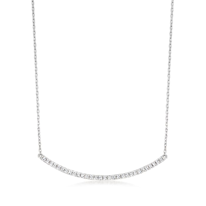 .20 ct. t.w. Diamond Curved Bar Necklace in Sterling Silver
