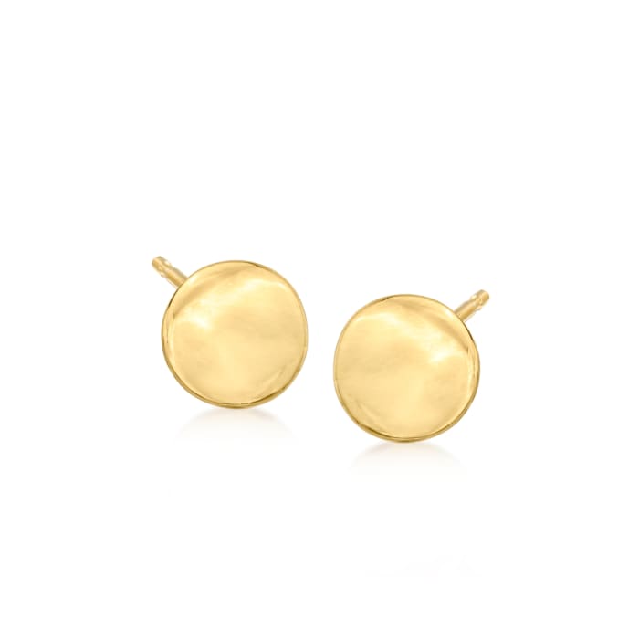 14kt Yellow Gold Disc Stud Earrings