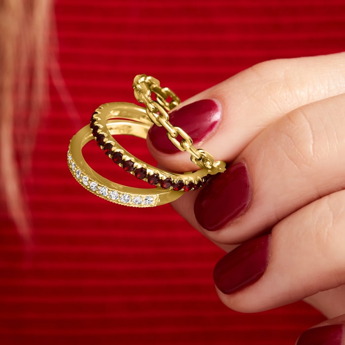 1.00 ct. t.w. Garnet Eternity Band in 14kt Yellow Gold
