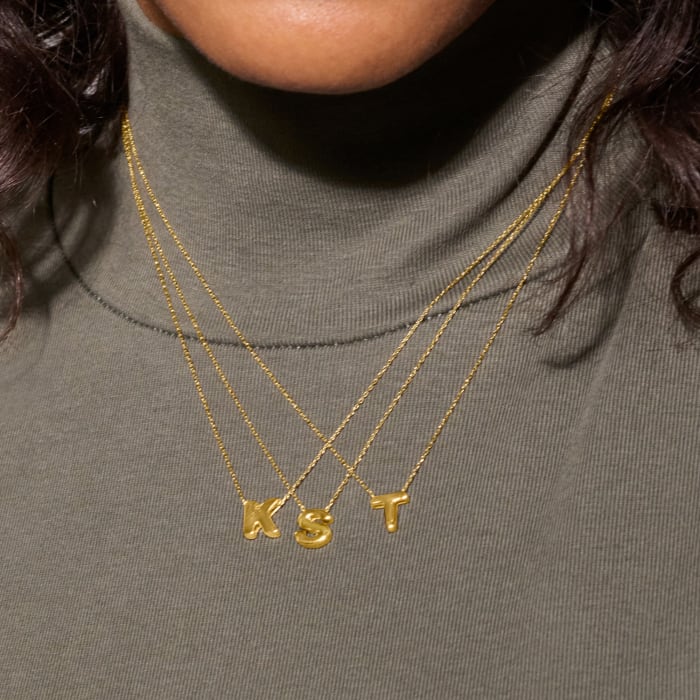 14kt Yellow Gold Mini Initial Necklace