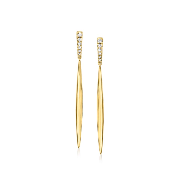 .15 ct. t.w. Diamond Linear Drop Earrings in 14kt Yellow Gold