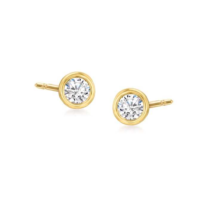 .10 ct. t.w. Bezel-Set Diamond Stud Earrings in 14kt Yellow Gold