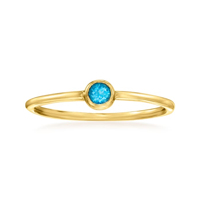 .10 Carat Swiss Blue Topaz Ring in 14kt Yellow Gold