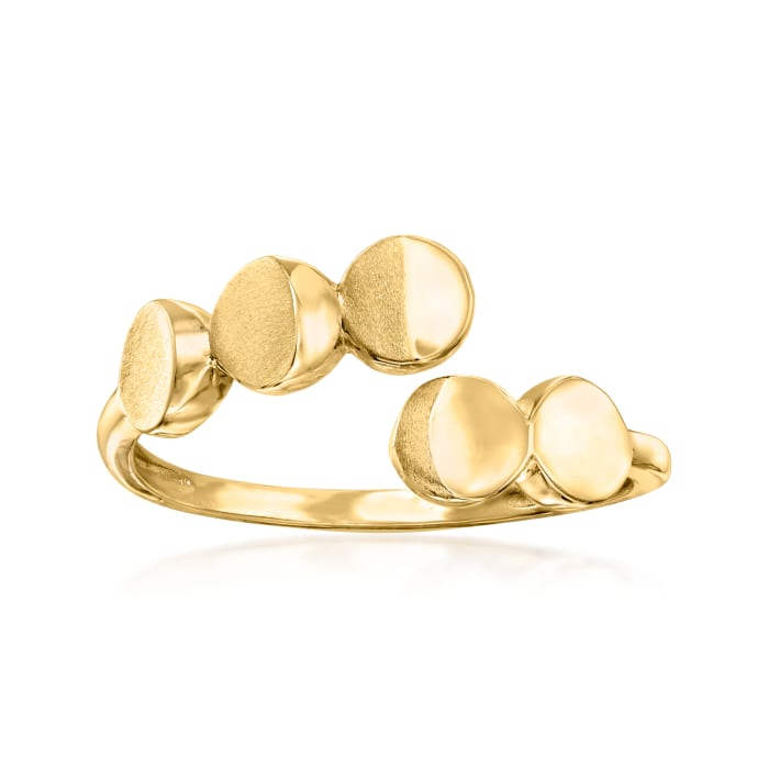 14kt Yellow Gold Phases of the Moon Bypass Ring
