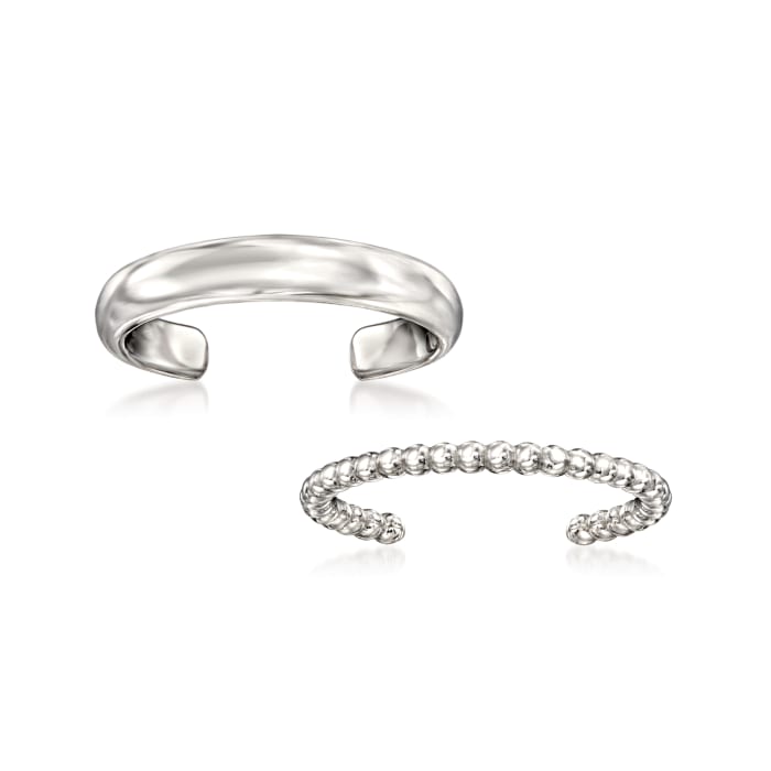 Sterling Silver Jewelry Set: Two Toe Rings