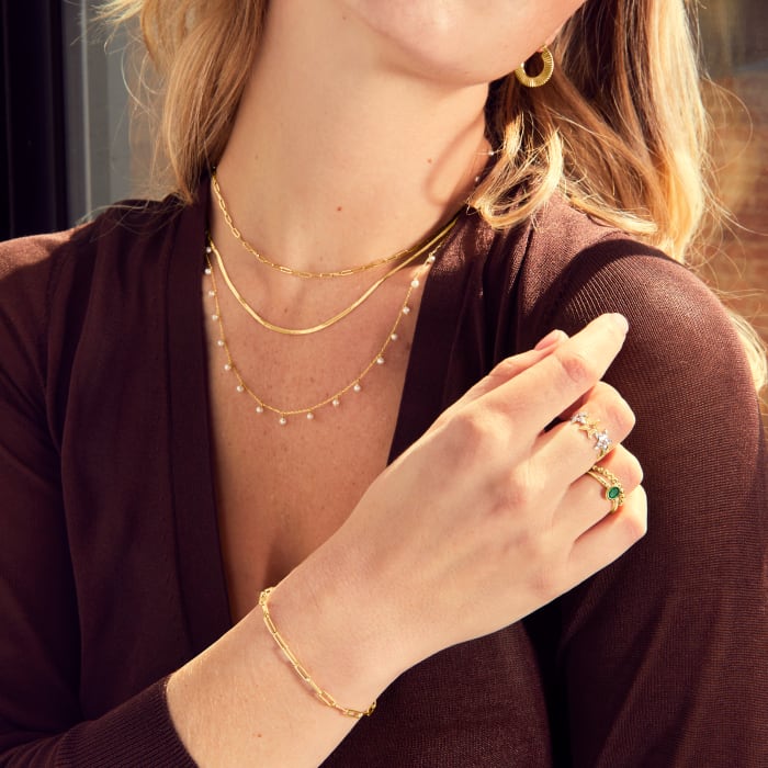Italian 14kt Yellow Gold Paper Clip Link Bracelet