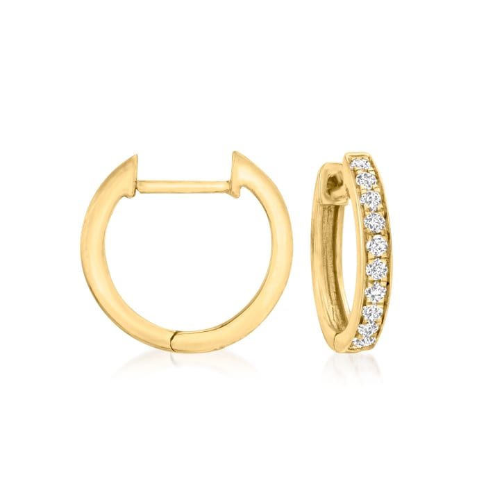 .15 ct. t.w. Diamond Huggie Hoop Earrings in 14kt Yellow Gold