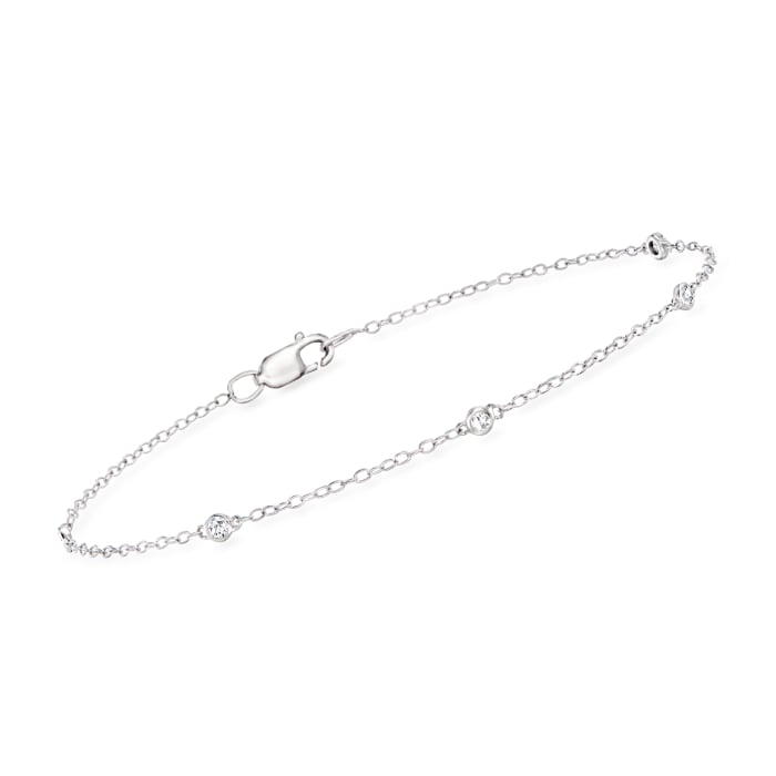 .10 ct. t.w. Bezel-Set Diamond Bracelet in Sterling Silver