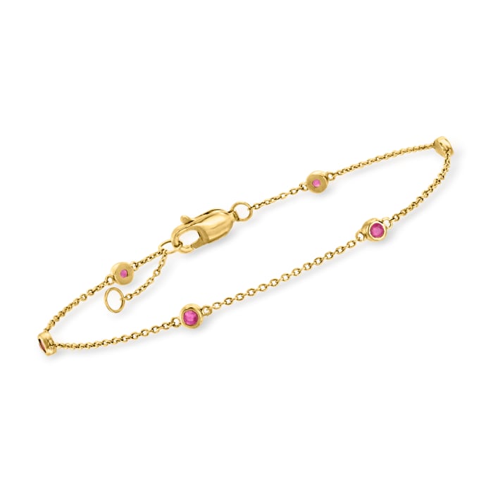 .20 ct. t.w. Ruby Station Bracelet in 14kt Yellow Gold
