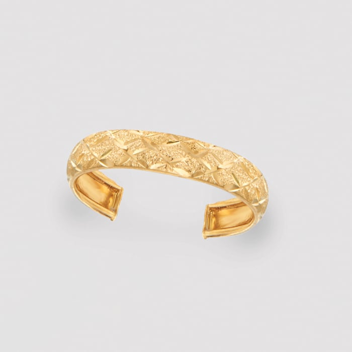 14kt Yellow Gold Diamond-Cut Adjustable Toe Ring