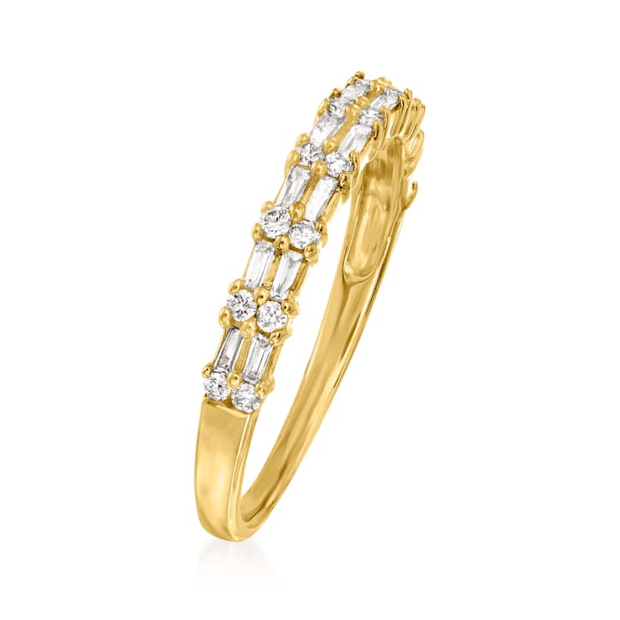 .30 ct. t.w. Baguette and Round Diamond Ring in 14kt Yellow Gold