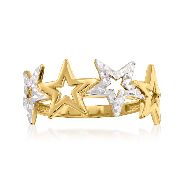 14kt Two-Tone Gold Star Ring