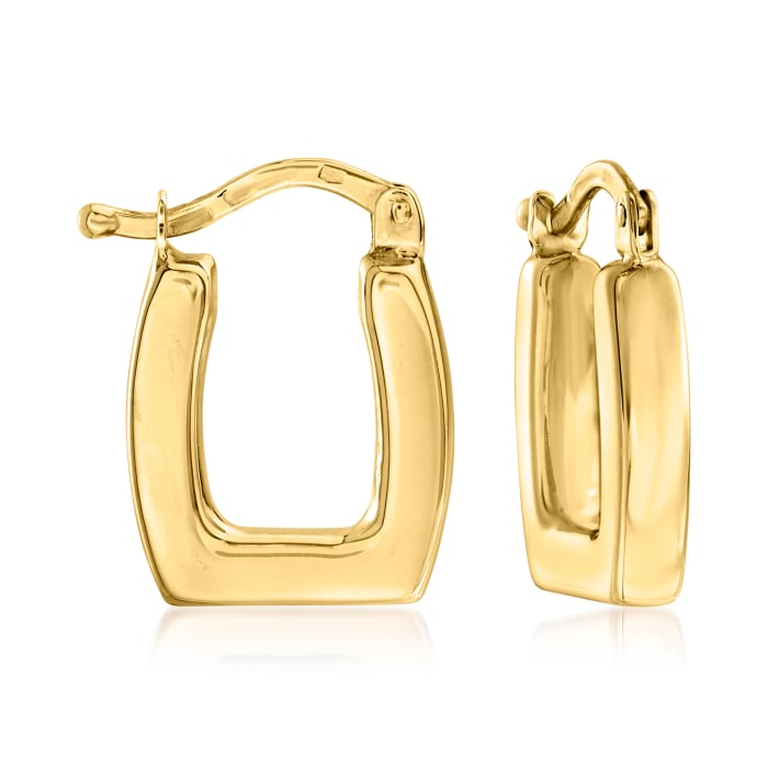 Italian 14kt Yellow Gold Square Hoop Earrings