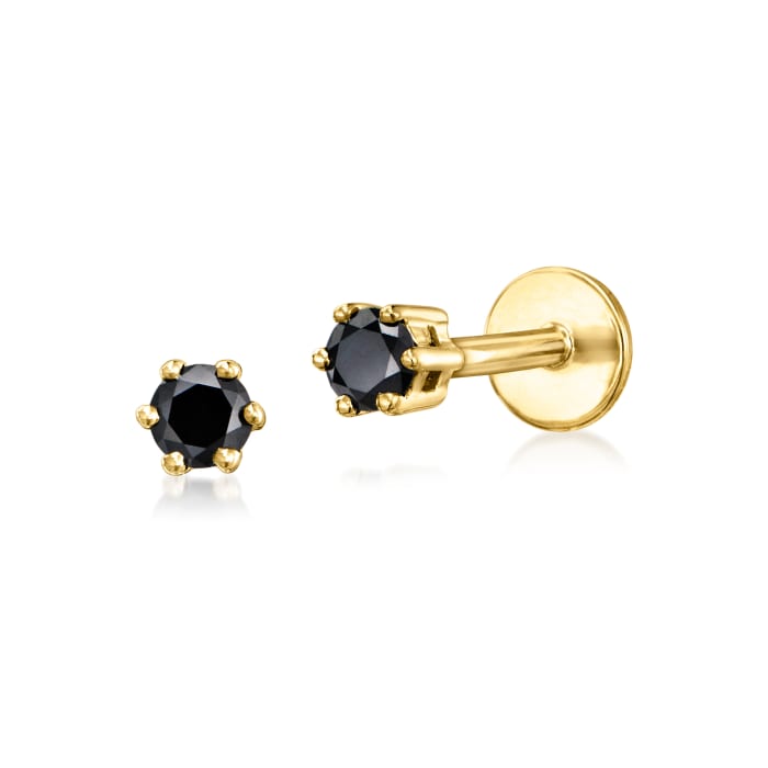 .10 ct. t.w. Black Diamond Flat-Back Stud Earrings in 14kt Yellow Gold