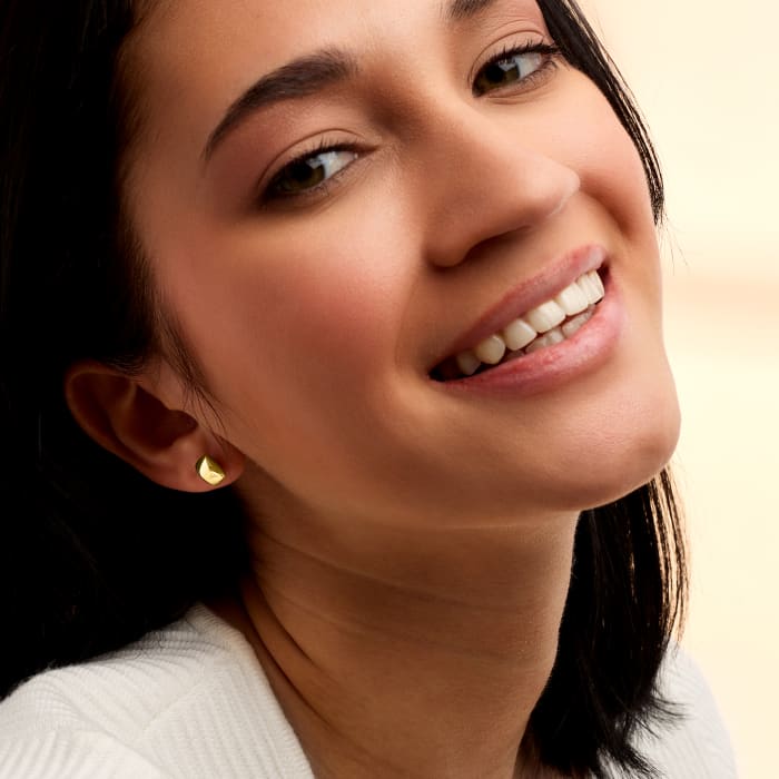14kt Yellow Gold Puffed Rectangular Stud Earrings