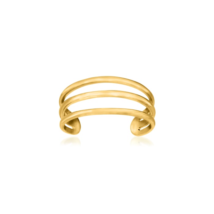 14kt Yellow Gold Three-Row Adjustable Toe Ring