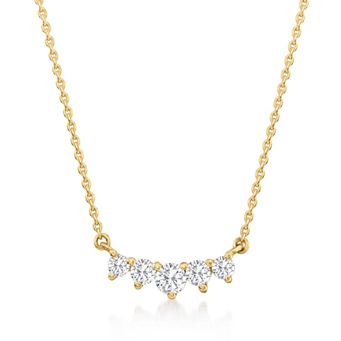 .15 ct. t.w. Diamond Five-Stone Necklace in 14kt Yellow Gold