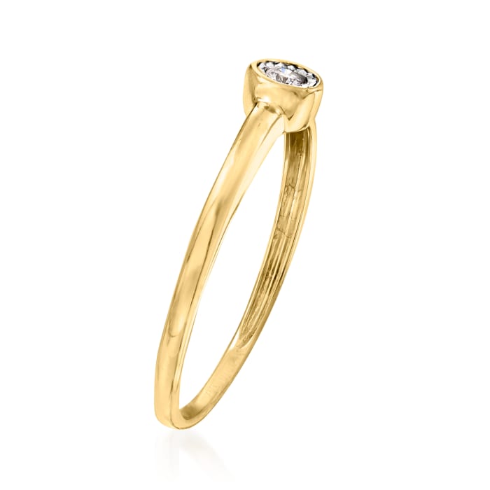 Bezel-Set Diamond-Accented Ring in 14kt Yellow Gold