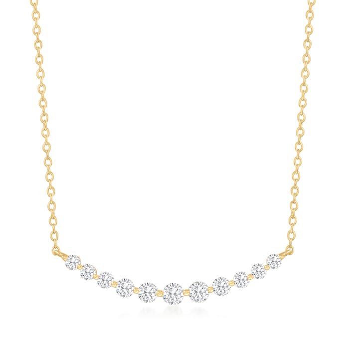 .50 ct. t.w. Diamond Graduated Crescent Necklace in 14kt Yellow Gold