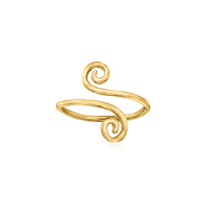 14kt Yellow Gold Swirl Bypass Toe Ring