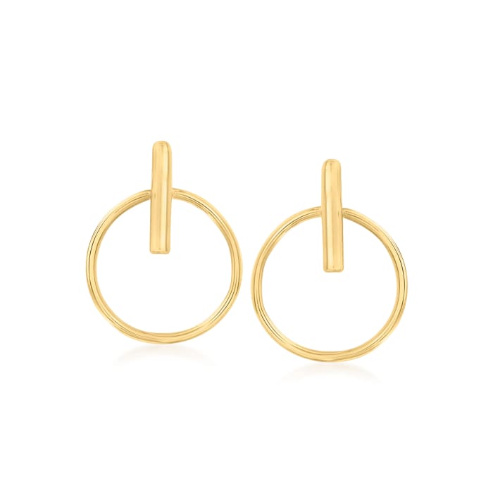 14kt Yellow Gold Open-Circle Drop Earrings
