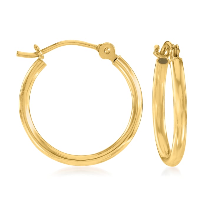 14kt Yellow Gold Jewelry Set: Stud and Hoop Earrings