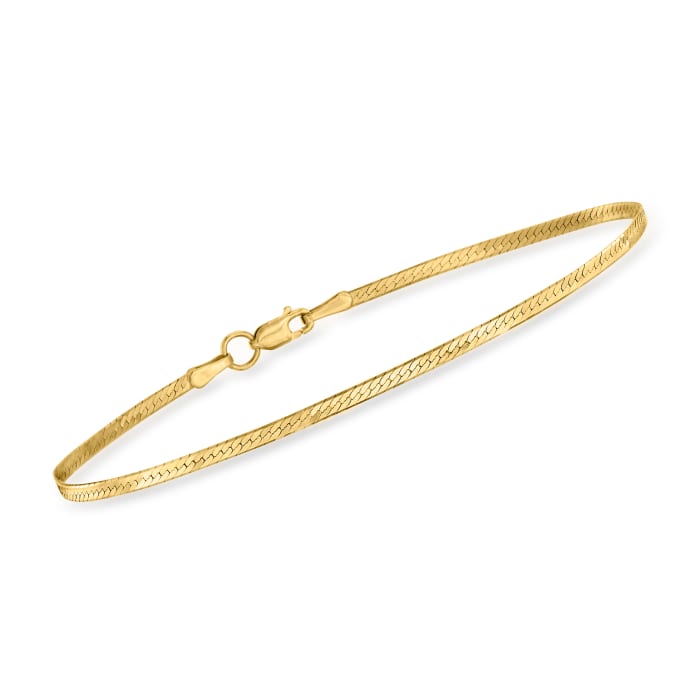 1.5mm 14kt Yellow Gold Herringbone Bracelet