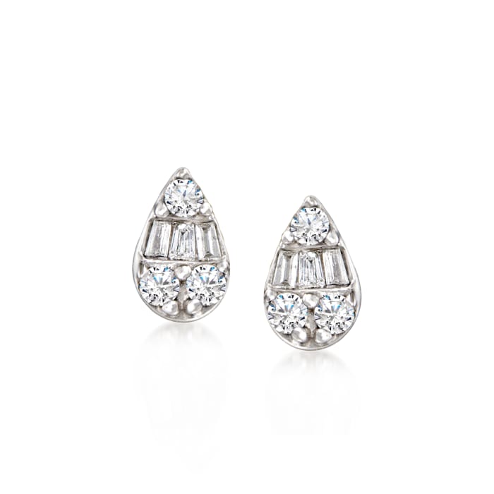 .10 ct. t.w. Diamond Cluster Teardrop Earrings in Sterling Silver