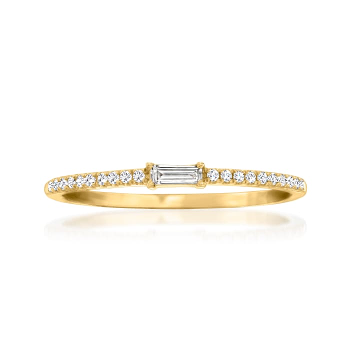 .15 ct. t.w. Baguette and Round Diamond Ring in 14kt Yellow Gold