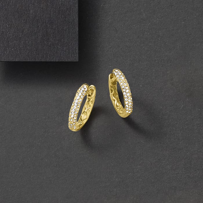.25 ct. t.w. Diamond Huggie Hoop Earrings in 14kt Yellow Gold