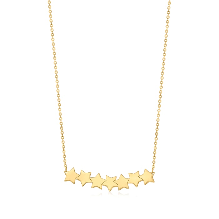 Italian 14kt Yellow Gold Multi-Star Necklace