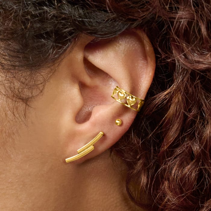 14kt Yellow Gold Mini Double-Curve Ear Climbers