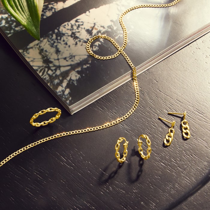 14kt Yellow Gold Paper Clip Link Ring