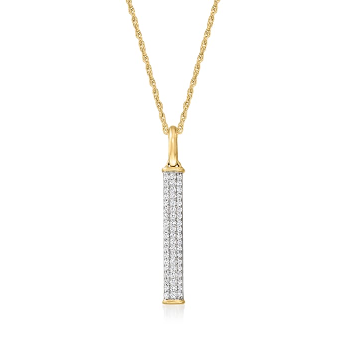 .10 ct. t.w. Diamond Linear Bar Pendant Necklace in 14kt Yellow Gold