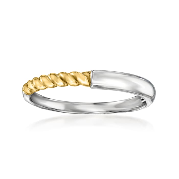 Sterling Silver and 14kt Yellow Gold Twisted Ring