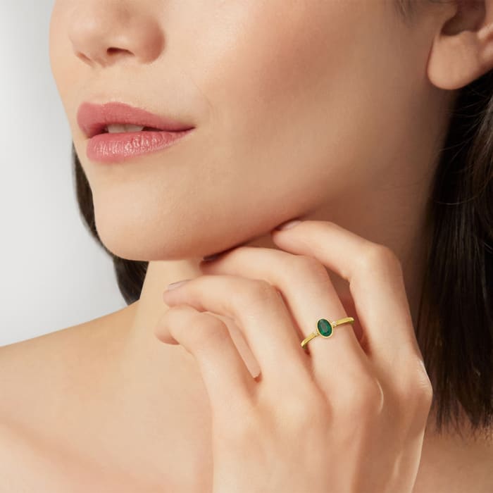 .50 Carat Emerald Ring in 14kt Yellow Gold