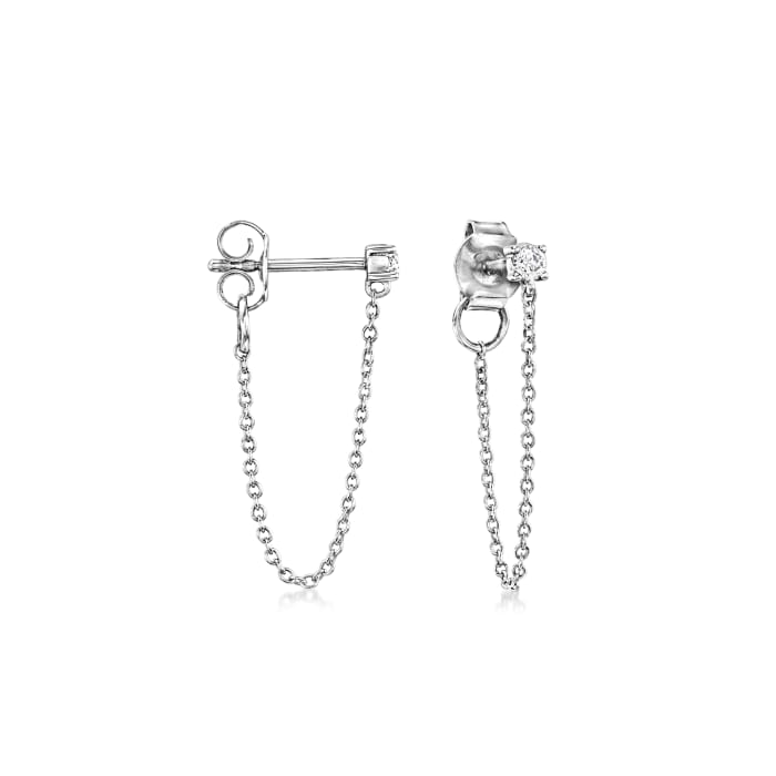 .10 ct. t.w. Diamond Chain Drop Earrings in Sterling Silver